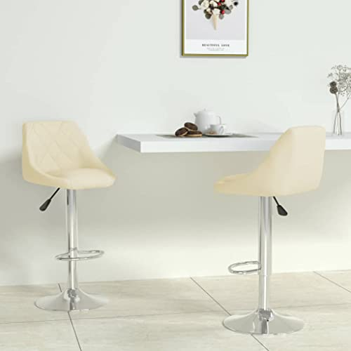 INLIFE Barhocker 2 STK. Creme Kunstleder-5183