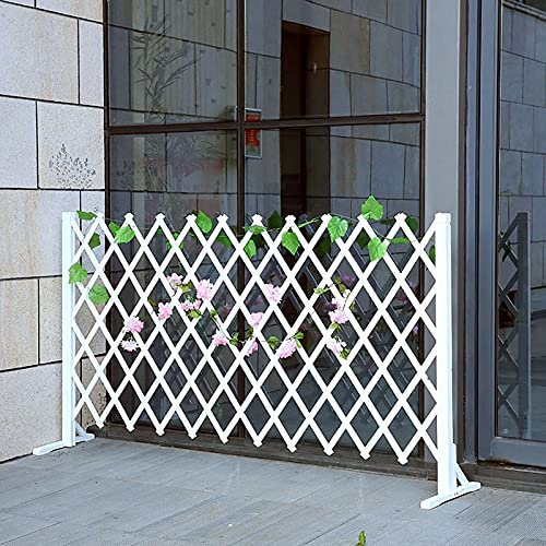 Palissade en Bois Bordure De Jardin - Clôture De Jardin Rétractable Blanche, Écran en Bois D'intimité De Barrière De Séparation, Treillis d'escalade Extérieur, Convient pour Plage/Potager