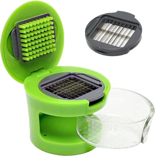 ZPSHYD Knoblauchpresse, Tragbarer Mini-Knoblauchzerkleinerer, Hergestellt aus Lebensmittelechtem Edelstahl und Leicht zu Reinigen, zum Schneiden von Gemüse, Obst und Ingwer in der Heimküche.