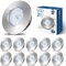 HiBay LED Spot 5W LED Einbaustrahler Flach IP44 Badezimmer Deckenspots Rund Matt Nickel Einbauleuchten 4500K Neutralweiß 500lm 10er Set