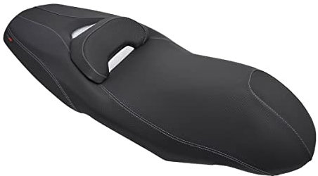 Funda de Asiento Compatible con Yamaha X-MAX 125/400 2018-2022 Negra con Costuras Gris Claro