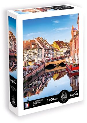 Calypto 3907104 Colmar, 1000 Teile Puzzle mit Soft-Touch, Städtepuzzle mit samtiger Oberfläche, für Erwachsene und Kinder ab 9 Jahren, Frankreich, Elsass