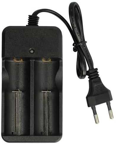 vhbw 2-Fach Akku-Ladegerät kompatibel mit Nitecore (Sysmax) Li-Ion-Akkuzellen, Haushaltsbatterien