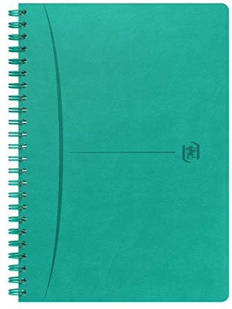 Oxford Signature Notizbuch A5 klein kariert 5mm Rand 160 Seiten vollgebunden Kunstleder türkis