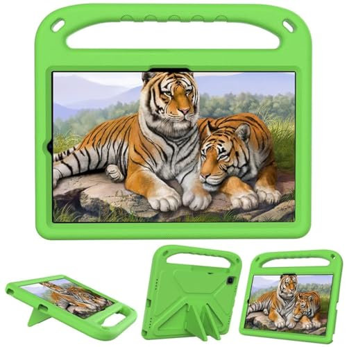Kinderhülle für Samsung Galaxy Tab S5e 10.5 (2019) SM-T720/T725, Eva-Schaum, leicht, stoßfest, robust, Tablet-Cover mit Griff Ständer Hülle für Kinder freundlich, Grün
