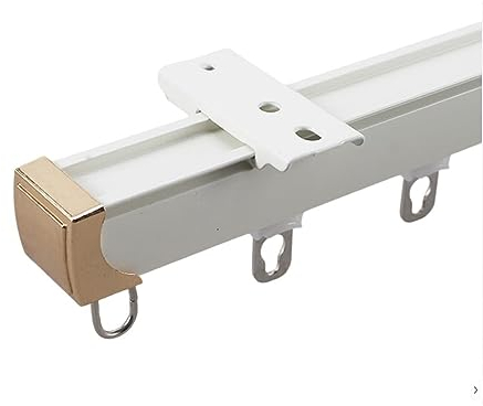 Aluminium-Deckenschienen, Decken-Wandbefestigung, Bett Vorhänge Zimmer Trennwand,Vorhangschiene mit Zubehör (Color : White A, Size : 2.5m/8.2ft)