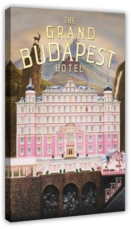 ZOLULA Filmposter The Grand Budapest Hotel auf Leinwand, Schlafzimmer, Dekoration, Sport, Landschaft, Büro, Raumdekoration, Geschenk, Rahmenstil, 60 x 90 cm