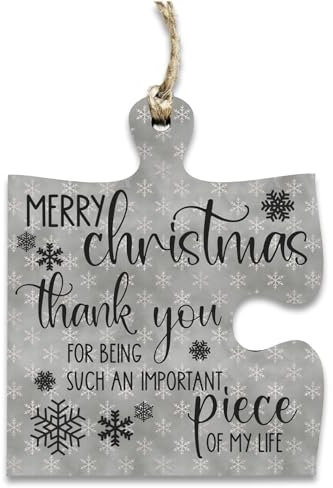 The Plum Penguin Christmas Hanging Jigsaw Puzzle Piece Gift Tag Thank You important Piece Bauble Sign Ornament