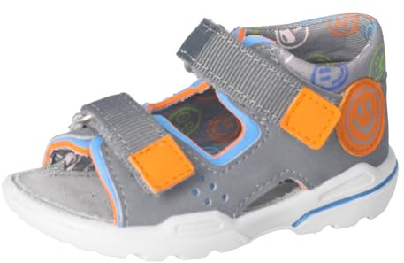 RICOSTA Jungen Sandalen Franky, Kinder Lauflernschuhe, Weite: Mittel, waschbar, offene Schuhe, Strandschuhe, Outdoorsandalen, Graphit/Sky (440), 23 EU