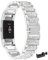 LXURY Bling Metall Armbänder kompatibel mit Fitbit Charge 3/ Charge 4 Armband, Funkelnd Diamant Metall Ersatz Armband (Silber)