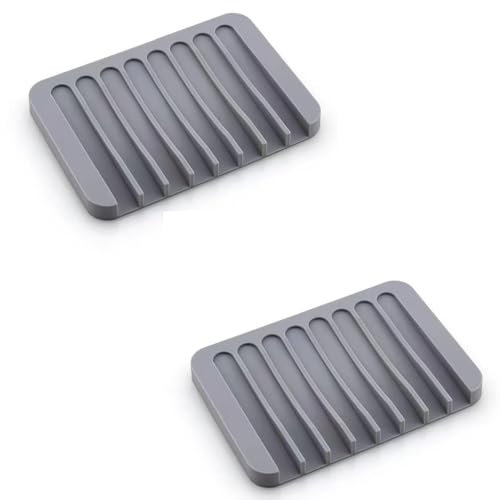 Jabonera,2 Piezas Jabonera de Silicona,Jabonera con Desagüe,Caja de jabón,Bandeja de jabón para jabón,esponjas y más,para Ducha,Cocina,Fregadero