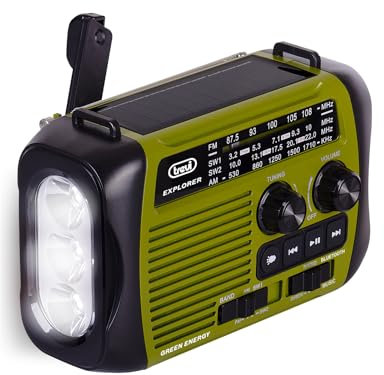 Trevi - Radio portable RA 7F30 4 bandes, dynamo à manivelle, audio sans fil, vert militaire, NO SIZE