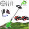 Decespugliatore a Batteria, Decespugliatore Elettrico, decespugliatore, Decespugliatore a batteria Con 2 Batterie da 21V di grande capacità, 3 Lame Diverse, Adatto Per Giardini, Prati, Arbusti