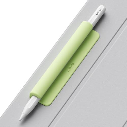 ELETIUO Silicone Pencil Holder Sleeve,Compatible with Apple Pencil 1st, 2nd Gen, USB C & Pro and others,Strong Adhesive Sticky Attached to iPad Case for Stylus Pens and Most Pens, Green