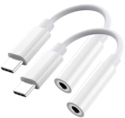 2 Pack Adattatore USB C Jack [Certificato MFi] - Cuffie USB C a 3.5 mm Aux Audio Cavo Dongle per iPhone 15/15 Pro/15 Pro Max, iPad Mini/Pro/Air, Samsung Galaxy S24 S23 S22