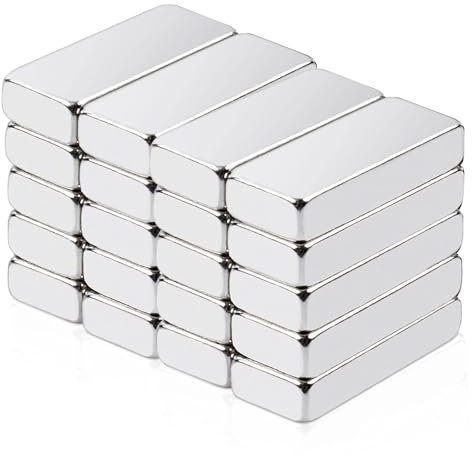 20 Stück 20x5x3mm Magnet Rechteckig Neodym Magnete Extra Stark Mini Magneten Stark für Küchenschrank Büro Whiteboard Kühlschrank Basteln Fotos
