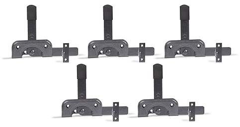 Alberts 822606 DURAVIS® Gartentorfalle | speziell für schmale Rahmenhölzer | schwarzdiamant duplexbeschichtet | Platte 120 x 50 mm | 5er Set