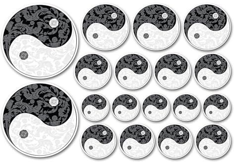 A5-Aufkleberbogen, Yin-Yang-Vinyl-Aufkleber, Blume, Paisleymuster, Meditation, Kinder, Scrapbooking, Dekoration, Etikett, Freund, Mädchen, Jungen, ästhetisch, #5655