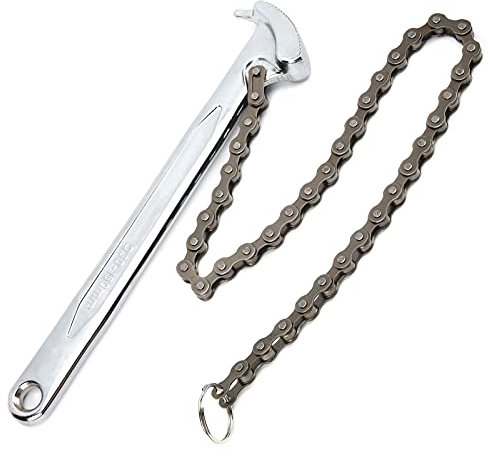 9-Zoll-Kettenschlüssel Verstellbar, Umkehrbarer Rohrzangen-Kettenschlüssel, Ratschen-Kettenschlüssel-Werkzeug, Schraubenschlüssel Zum Lösen und Festziehen von Rohrverbindungen
