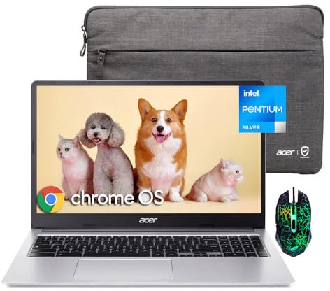 acer Laptop Chromebook 315 para negocios, pantalla HD de 15.6 pulgadas, Intel Pentium N6000 (hasta 3.3 GHz), 4 GB de RAM 128 GB eMMC, gráficos Intel UHD, batería de larga duración, cámara web HD, WiFi
