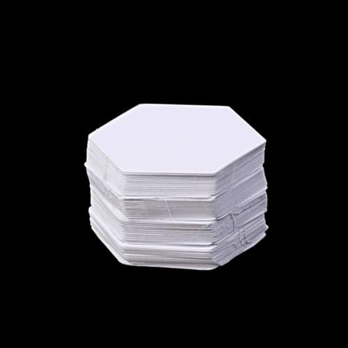 GADAW Sechseckige Vorlagen, weißes Patchwork-Papierform-Set, Zubehör für Zuhause, Handarbeit, Quilt-Zubehör, 100 Stück
