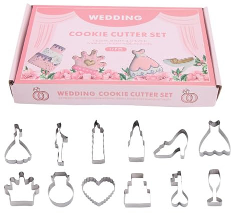 Lot de 12 emporte-pièces de mariage, moules à biscuits réutilisables pour la Saint-Valentin et la décoration de sandwichs