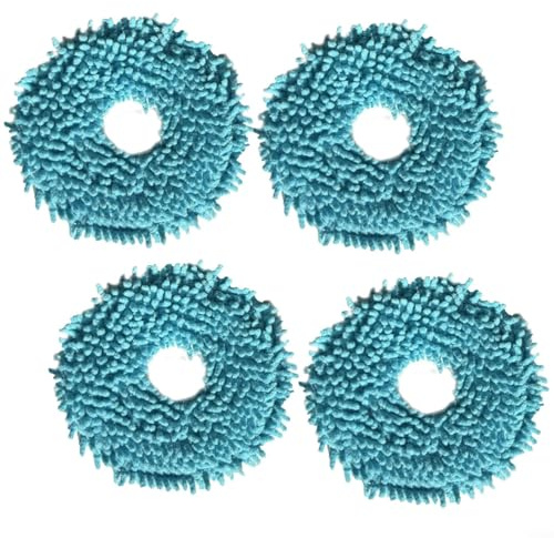 BlissfulAbode 4 Piezas Mopas de Fregado para Conga 11090 Spin Revolute Home&Wash Aspiradora Robot, Juego de Accesorios de Mopa Húmeda de Microfibra Lavable, azul
