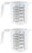 Tradineur - Pack de 2 Jarras de medición con asa - Fabricado en Plástico - Capacidad de 250 ml - Medidas para harina y azúcar hasta 250 gr -9 x 13 x 8 cm