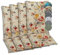 GO-DE Textil Bequeme und attraktive Polsterauflagen für Mittellehner-Gartenstühle (4er-Set, Blumen Beige, Mittellehner)