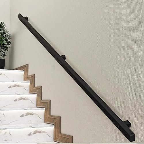 Corrimano per pareti in tubi industriali da 1, 2, 3, 4, 5, 6 metri, corrimano moderno in ferro per scale, gradini interni ed esterni, kit di supporto per corrimano per scale montato a parete(30cm)