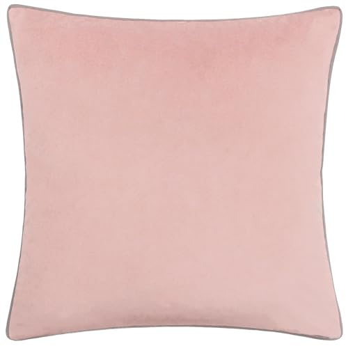 furn. Meridian Velvet Cushion Cover (Blush/Grey - 45 x 45cm) | Soft velvet cushion cover with contrast piping and concealed zip. 45 x 45cm. Cushion cover only.