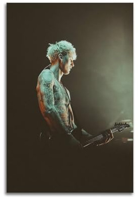 WQMP Poster auf Leinwand, Hip-Hop-Rapper, MGK, Maschinengewehr, Kelly, Wandkunst, Dekordruck, Gemälde für Wohnzimmer, Schlafzimmer, Dekoration, 40 x 60 cm