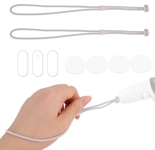 2 Stück Handschlaufen für Oculus Quest 3, Verstellbar Controller-Lanyards mit Kratzfestem Linsenschutz Einfach Anzubringendes VR-Zubehör für Oculus 3