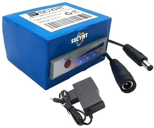 SSCYHT Batterie Lithium Rechargeable Portable 3S2P 12V 4500mAh, Batterie Li-ION 12,6V avec système Gestion Batterie BMS et Voyant Lumineux, pour détecteur de Poissons sous-Marin