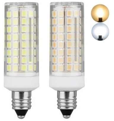 QVAQHBDBVM 1fortunate Pack of 5, LED Corn Bulbs AC220V E11/E12 102LEDs-2835SMD 9W Mini Dimmable LED Lights Home Living Room Lamps(E11 Warm White)
