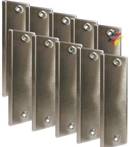 markiso® Rolladengurt Abdeckung geschlossen, Rollladenblenden in Edelstahl, Gurtabdeckung 185mm, Gurtwicklerblende ohne Gurtauslass | 10 Stück