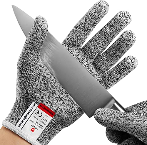 NoCry Schnittfeste Handschuhe für die Küche – Leistungsfähiger Level 5 Schnittschutz, lebensmittelechte Schnittschutzhandschuhe; Maschinenwaschbar, Rechts- und Linkshänder (Größe XL, 1 Paar)