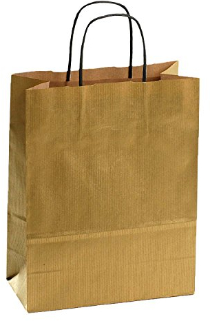 Papiertasche edel & stabil | 150 Stück gold 24+11x31 cm | Qualität aus deutscher Produktion | Tragetasche aus Papier | HUTNER
