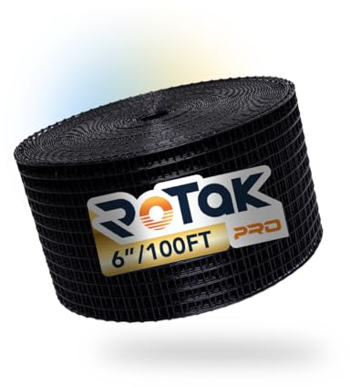 Rotak Critter Guard PRO - 6in x 100' Solar Panel Bird Prevention Roll Kit - Heavy Duty Galvanized Black PVC Coated ½ inch Wire Roll Mesh (6 x 100')
