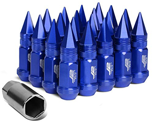 J2 Engineering LN-T7-022-125-BL Radmuttern, M12 x 1,25, 7075-T6, Aluminium, 80 mm, Blau, 20 Stück