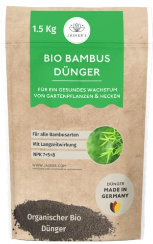 Bambus Dünger langzeit 1.5 Kg - 100% Langzeitdünger - Bambusdünger Granulat mit Eisen - Spezialdünger - Pflanzen-Dünger für Gartenbambus & Hecken - Bambus düngen im Freiland - Dünger Bambus