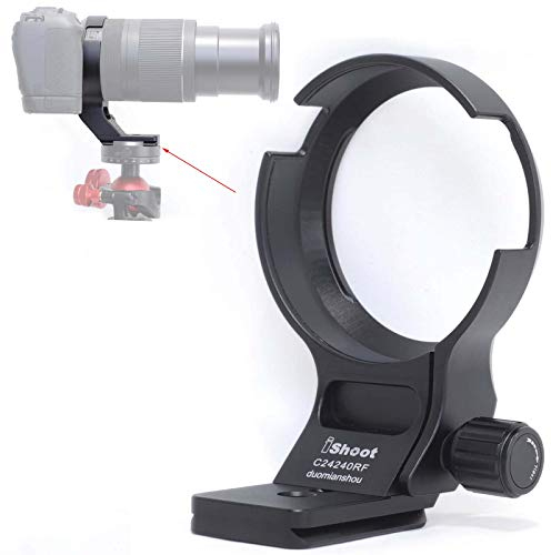 iShoot Stativschelle Stativring Objektiv Montage Stativ Halterungsring Halterung Stützring für Canon RF 24-240mm f/4-6.3 is USM, unten ist Arca-Swiss Fit Kameraplatte Schnellwechselplatte