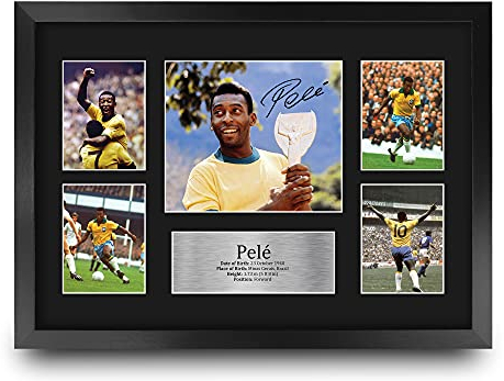 HWC Trading FR A3 Pele Brazil Geschenke Gedruckt, Signiert Autogramm Bild, Für Fußball-Fans Und Anhänger - A3 Framed