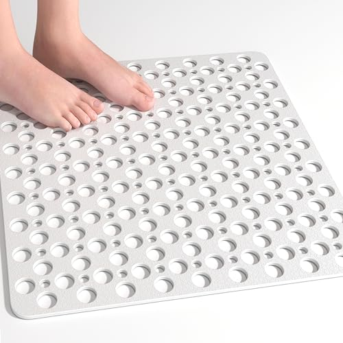 XIYUNTE Tapis de douche carré antidérapant et anti-moisissure pour personnes âgées, 53 x 53 cm, tapis de douche antidérapant pour douche intérieure, tapis de douche antidérapant, tapis de douche avec