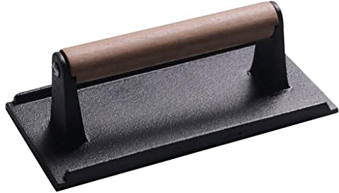 Bacon Hamburger Press, Heavy Duty Steak and Burger Press with Wooden Handle for Grills, Griddles and Flattops - BBQ Accessories for Griddle, Outdoor Grill, Panini, Tortilla