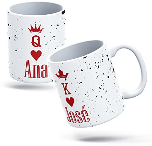 PROMO SHOP - Tazas Personalizadas para Parejas, Tazas de Desayuno Ideales para Regalar a Parejas y Enamorados, Tazas Originales, Regalo de San Valentín o Navidades