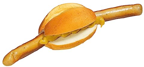 Deko Bratwurst im Brötchen Lebensmittel-Attrappe braun 9 x 27 cm Dekoration