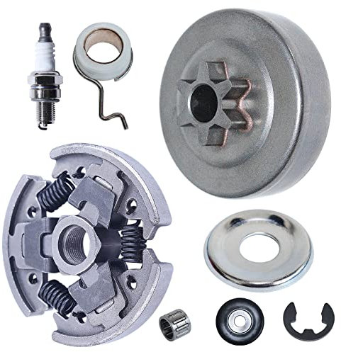 Gubeter Kit de Tapa de Embrague de piñón Recto 3/8 para Stihl MS211 MS171 MS181 MS171C MS181C MS211C Piezas de Repuesto para Motosierra 6 Dientes # 1139 160 2000 MS180Turbo