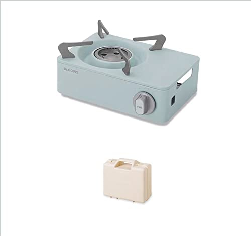 Macaron couleur mini poêle à cassette portable allumage automatique avec valise maison barbecue en plein air pique-nique poêles camping (Color : Haze Blue)