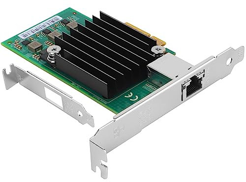 Euqvos 10Gb NIC Scheda di rete per Aquantia AQtion AQC107 Chip Single RJ45 Port 10GBASE-T PCIe x4 10G/5G/2.5G/1G Support Windows, Linux, MAC OS